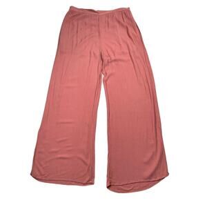 Charlotte Russe Pants XL Pink Gauze Crinkle Wide Leg Pull-on Vtg Made in USA